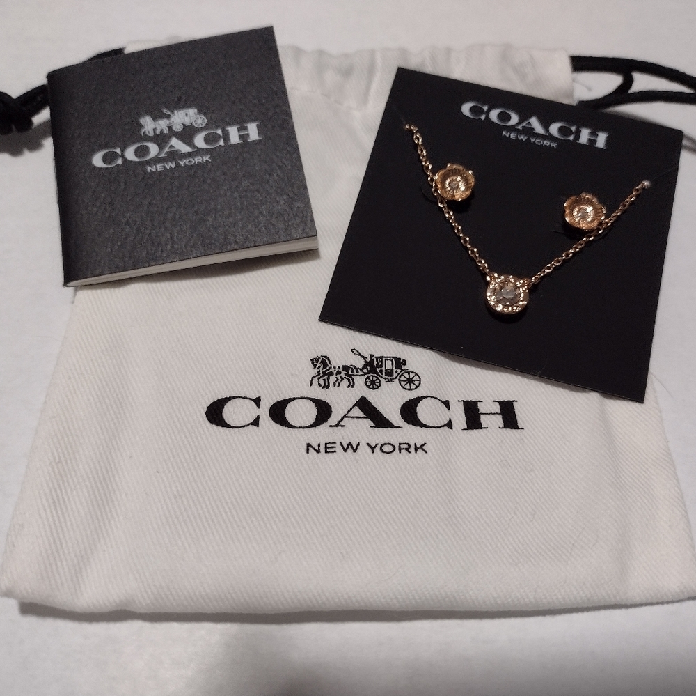 COACH necklace and earring set
